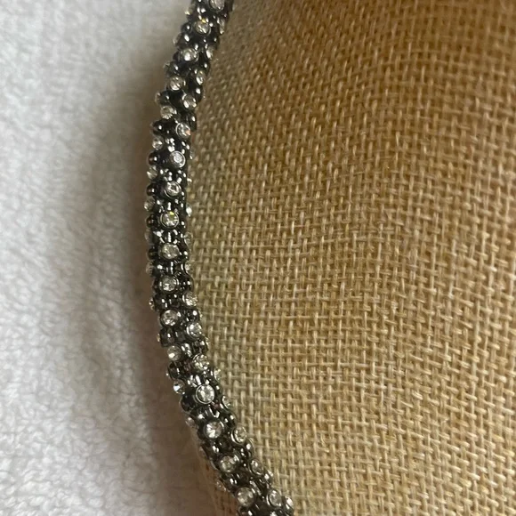 NWOT Kenneth Jay Lane Rhinestone Gunmetal Choker - Picture 3 of 7